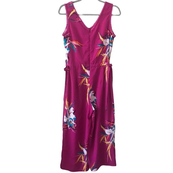 JASMINE & JULIANA Floral Pink Fucsia Romper Birds of Paradise Jumpsuit - Picture 2 of 8